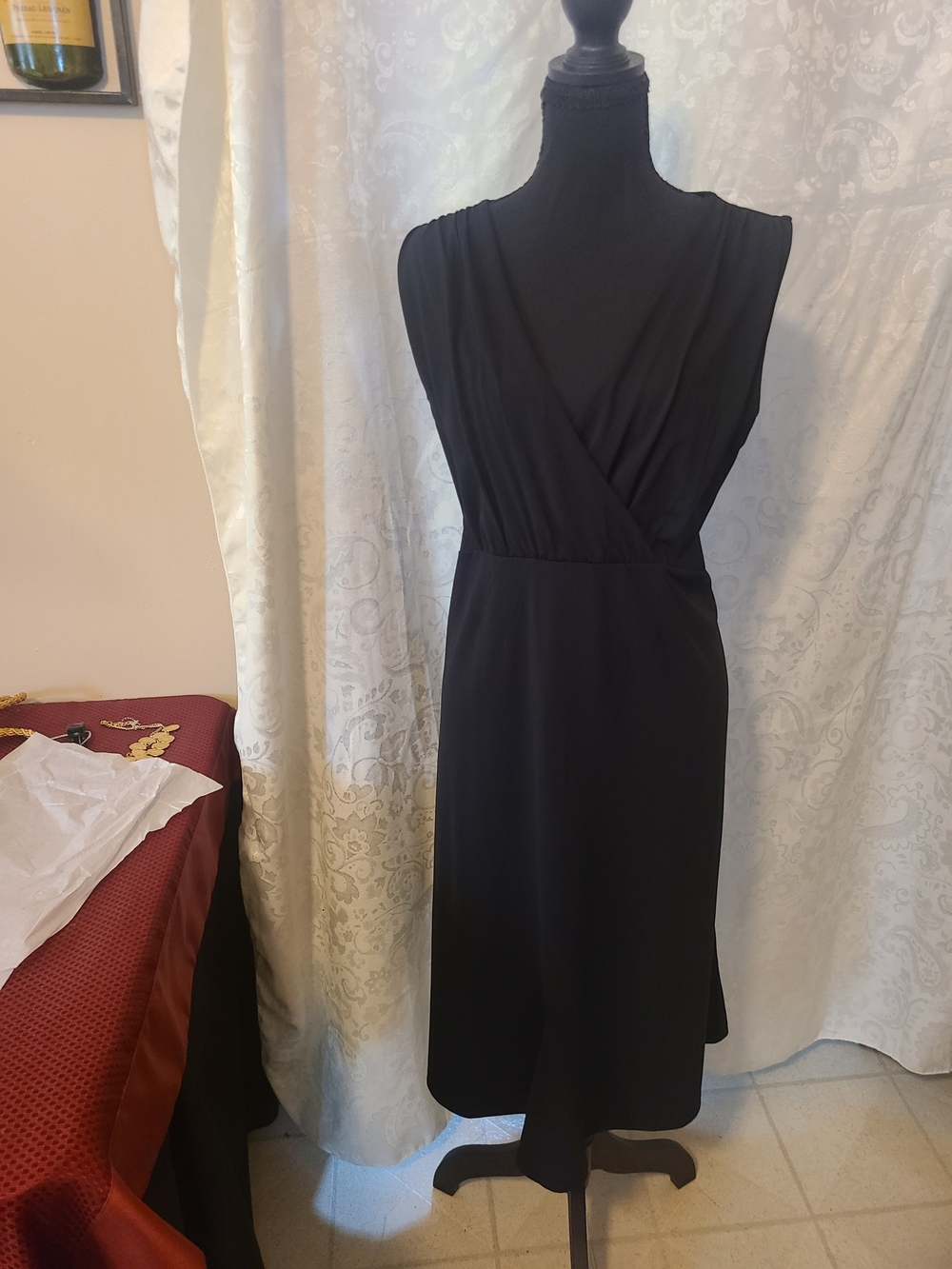 Old Navy Black Sleeveless Surplice Midi Dress